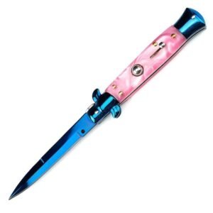 8,75 AKC Stiletto Springmesser mit rosa Griff